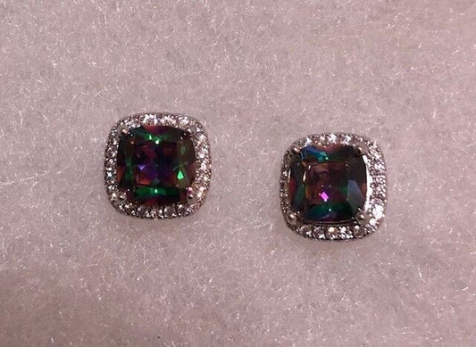 Fashion Jewelry Mystic Topaz Earrings with Crystals